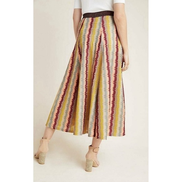 Anthropologie Seen Worn Kept Cilla Striped Knit A-Line Pull On Maxi Skirt Size 8 - Picture 10 of 10